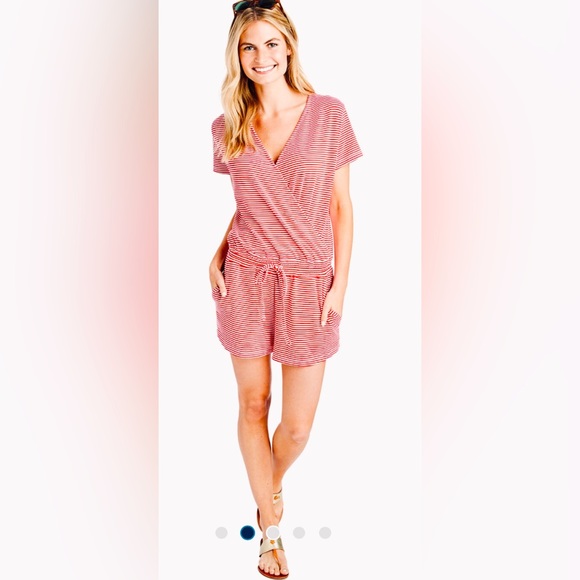 Vineyard Vines Crossover Candy Stripe Knit Romper - Picture 3 of 7